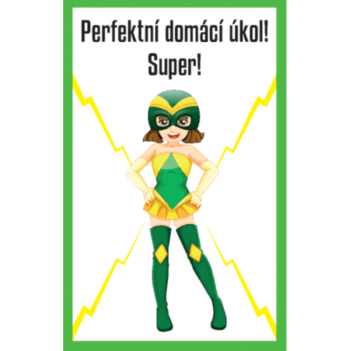 Karty Máš super pochvalu 30 ks - Perfektní domácí úkol! Super!