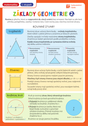 Přehledové tabulky MA: Základy geometrie 2. díl